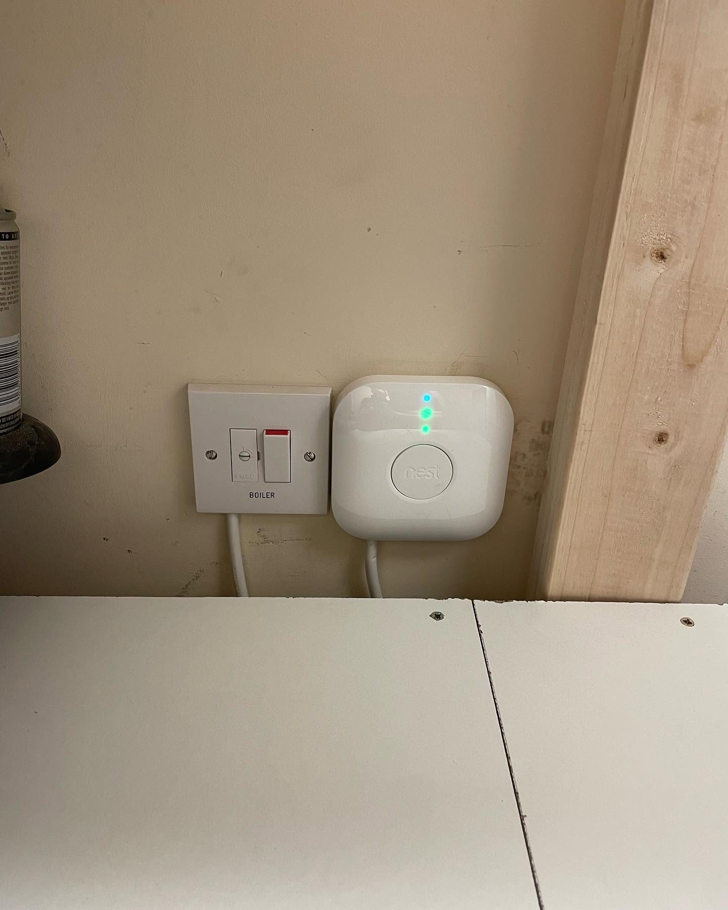 Fused spur and smart heating control wired in during domestic electrical work
