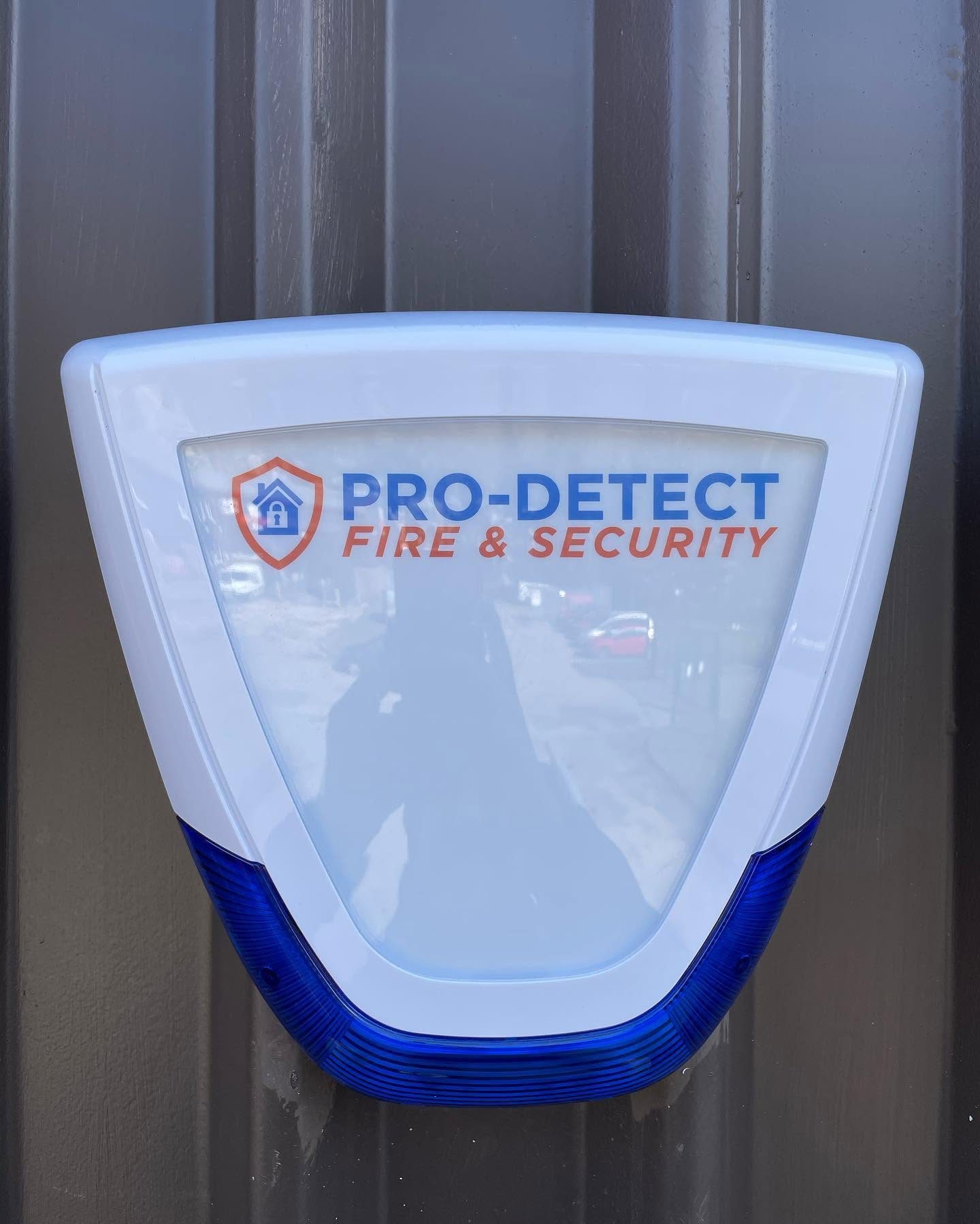 Pro-Detect external alarm sounder fitted to a domestic property
